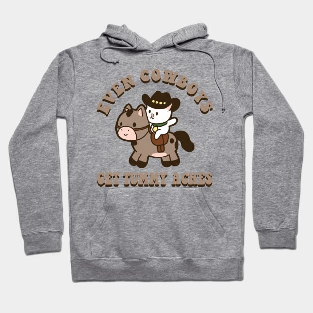 Even Cowboys Get Tummy Aches Cowboy Cat Tummy Ache Survior Hoodie by Daytone